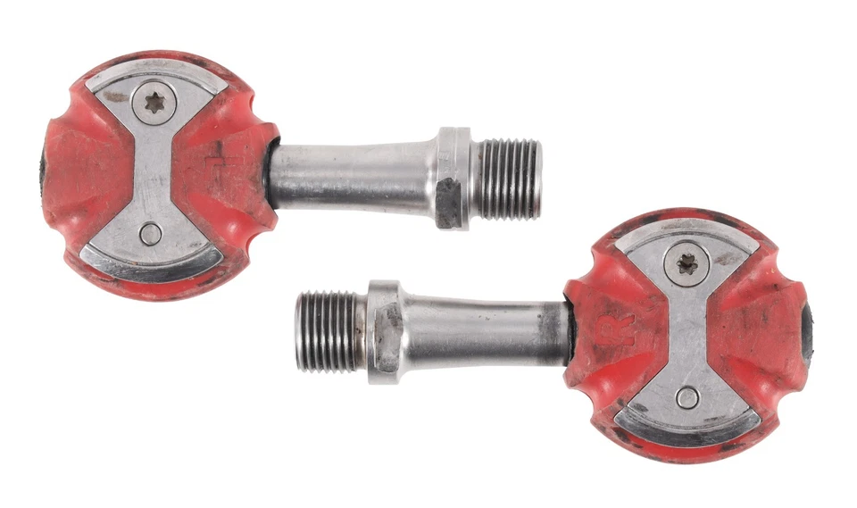Pedales de bicicleta de carretera Speedplay Zero sin clip rojo 53 mm acero inoxidable 4 pernos Tri Race CX Foto 4 de 4