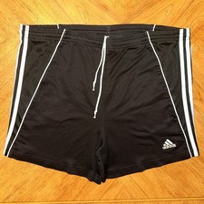 Vintage Adidas Shorts Mens Large Black Logo Stripes Running Jogging Soccer 90s