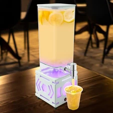 3L/0.79gal Beverage Dispenser Clear Water Juice Drink Dispenser with LED Light