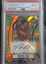 2023 TOMMY TROY BOWMAN DRAFT GLASS AUTOGRAPH-ORANGE /25 #BGATT PSA 10