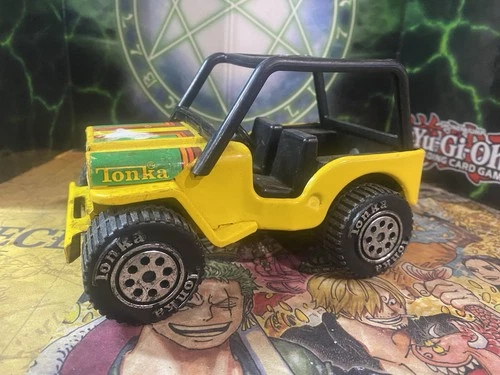 Vintage Tonka Pressed Steel Yellow Jeep Roll Bars Trailer Hitch #810094