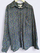 Perry Ellis Portfolio Women’s Button-Up 100% Silk Polkadot Vintage 90’s Size L