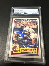 Bobby Hebert signed autograph 1984 Topps USFL football card PSA SLAB Panthers