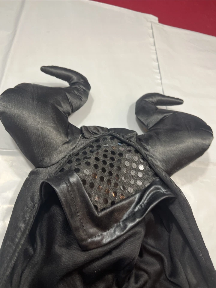 DISFRAZ NEGRO Maléfica VESTIDO Largo y SOMBRERO, REINA MALVADA, Bruja Mujer’s Mediano, M Foto 2 de 4