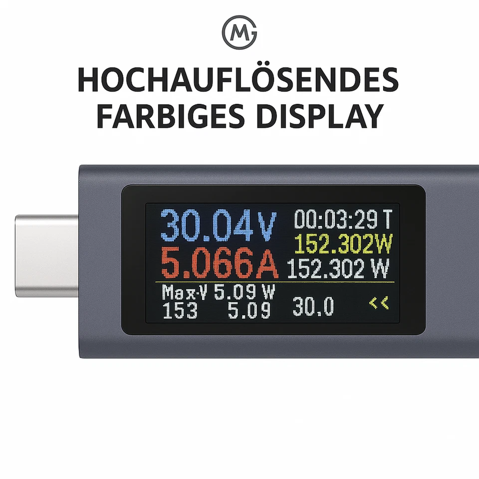 Type-C Digital Voltmeter Amperemeter 4-30V 12A Leistungsmesser DE. - Bild 3 von 4