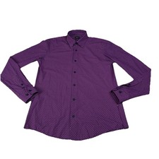 Men s Hugo Boss Purple Geometric Pattern Performance Button Down Slim Fit Shirt