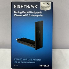 NETGEAR Nighthawk AX1800 Wi-Fi 6 USB 3.0 Adapter - Black A7500-100PAS