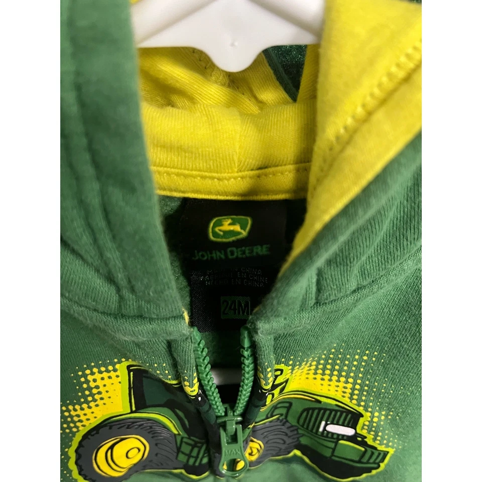 Sudadera con Capucha Juvenil John Deere Verde y Amarillo 24M Unisex Foto 2 de 4