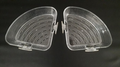 2er Set Bremermann Ventosa Badablage Eckablage Saugnapf 24x18x6,5cm transparent