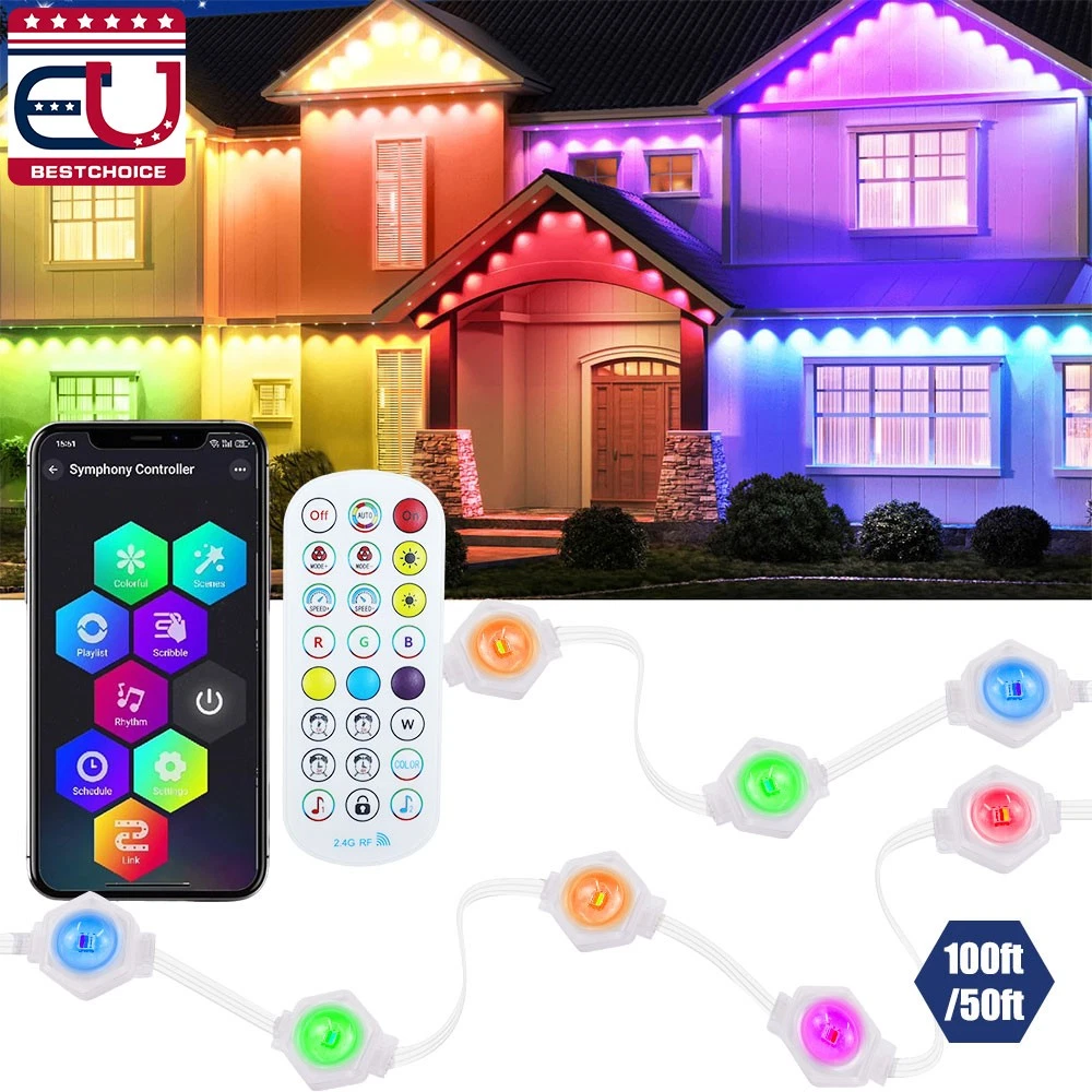 Permanent Outdoor Lights for House Smart LED Eaves Lamp Waterproof Party Decor
Opens in a new window