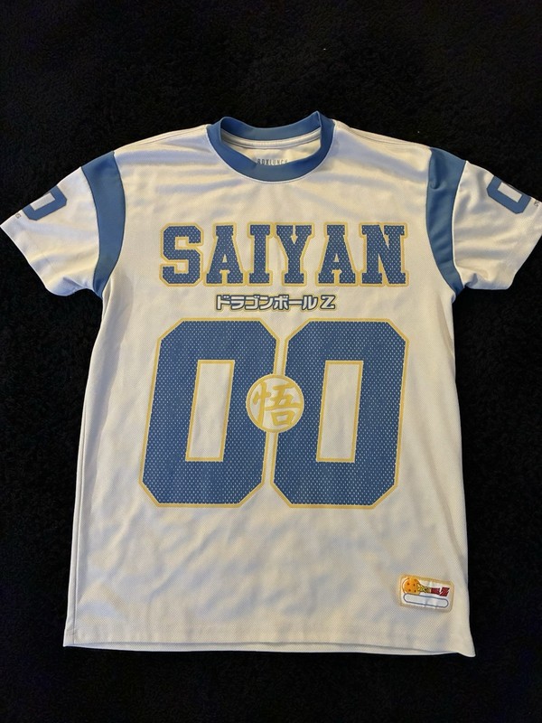 BoxLunch Dragon Ball Z Goku Mesh Breathable Patch Jersey T-Shirt S Regular