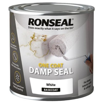 Ronseal ONE COAT Feuchtversiegelung weiß blockiert dauerhaft Feuchtigkeit 750ml