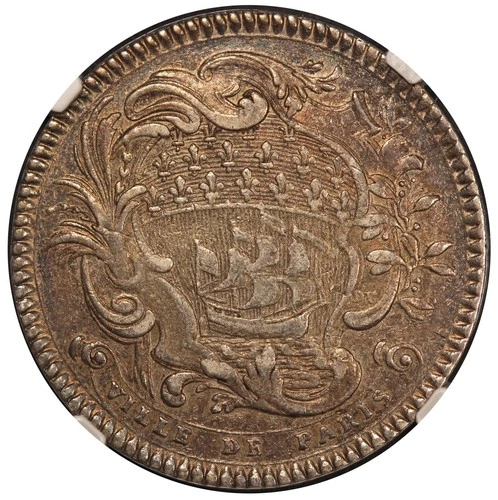 1754 France Paris Order of St. Louis Silver Jeton Medal - NGC AU 50 - F-3724