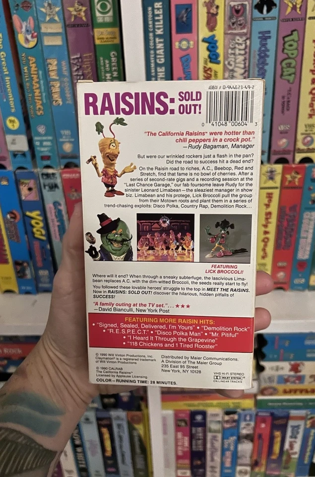 California Raisins II VHS Tape Sold Out MAIER TM:G604 Rare Claymation OOP HTF - Image 3 of 4