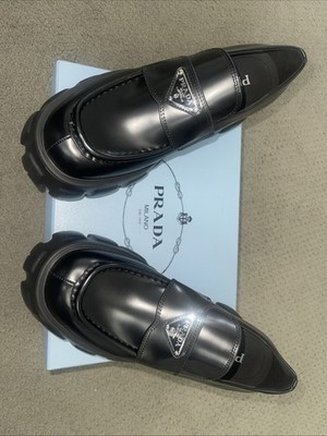 PRADA Monolith Brushed Leather Size 8 US Men's