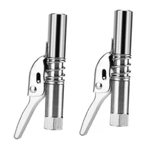 2x High Pressure Grease Gun Coupler Quick Release Lock Oil Injection Nozzle
