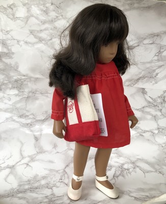 Vintage 16'' Sasha Doll Brunette Red Dress Shoes Brown Hair Shoes Orig Clothes