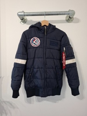 Alpha Industries YOUTH 14 Jahre x3/4 Navy MA-1 Jacke Bomber NASA Apollo 15 Space