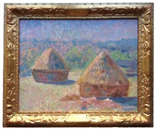 CLAUDE MONET Follower IMPRESSIONISM LANDSCAPE HAYSTACKS OIL ON CANVAS FRAMED