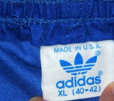NEW, Vintage 1980'S ADIDAS SHORTS, BLUE EXTRA LARGE never used