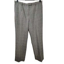PENDLETON 100 Wool PANTS 14 Houndstooth Plaid Black Straight Career Work Preppy