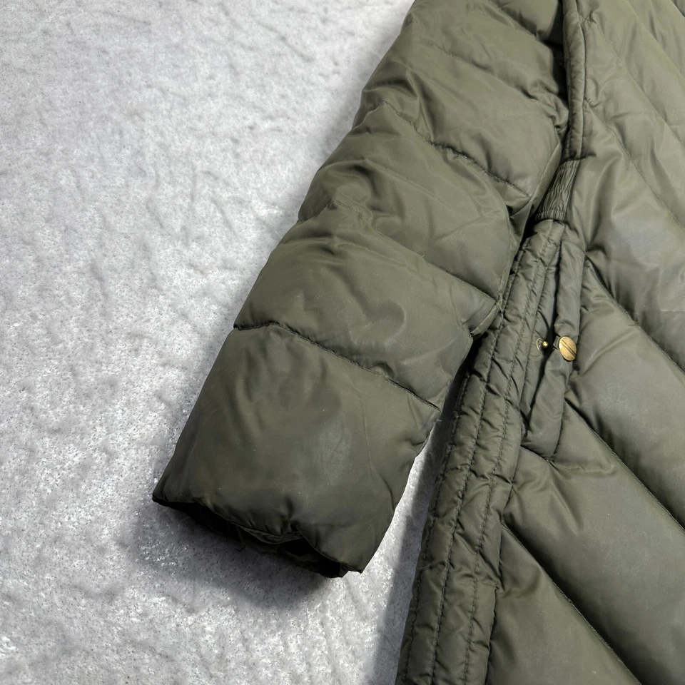 Chaqueta Parka Larry Levine Plumón de Ganso Verde Cuello Simulado Largo Mujer Talla M Foto 3 de 4