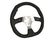 BLACK CHROME F1 350mm AFTERMARKET SPORTS STEERING WHEEL 6x70mm