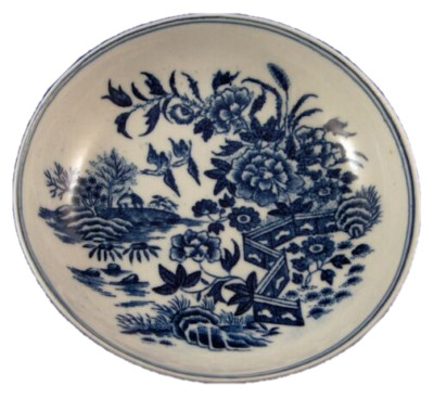 Antique 18thC Worcester Porcelain Fence Pattern Saucer Dish England English