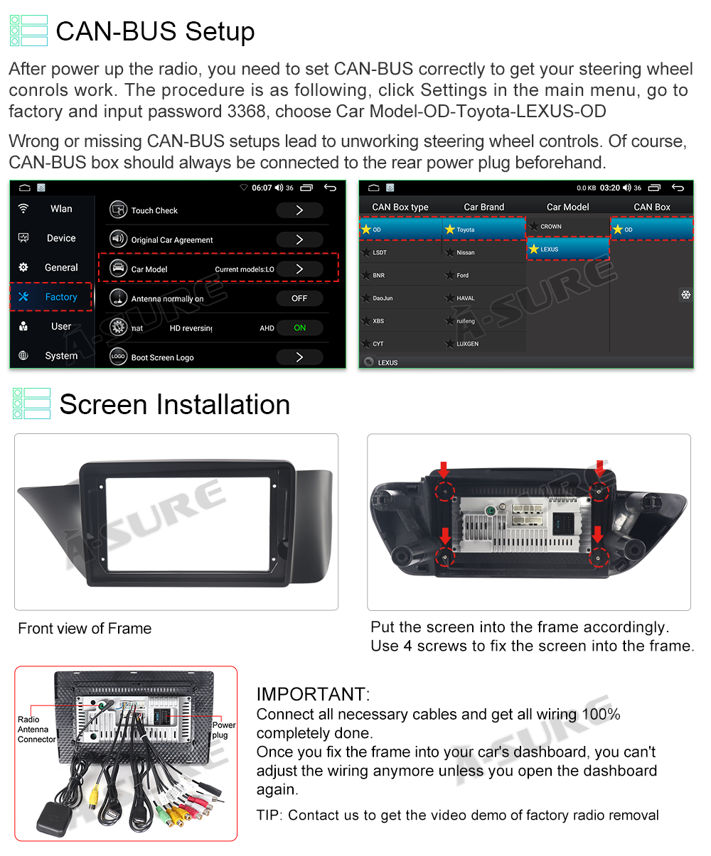 Android 11 Apple CarPlay for Lexus ES350 ES300h 20132018 Car Radio