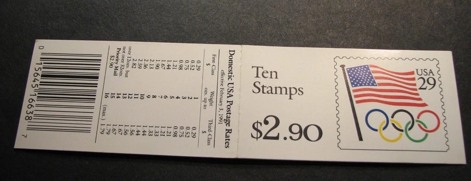 US Booklet Stamp Scott# BK186 Flag P#K1111 1991 MNH Stock Picture C480 - Image 2 of 2