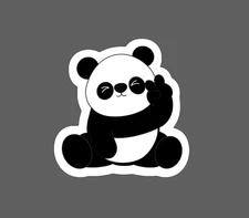 Panda Peace Sign Sticker Waterproof Animal Cute Funny Gift NEW