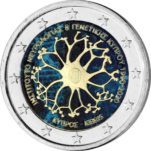 2 Euro 2020 - coloriert verschiedene Länder Zypern, Spanien, Italien, farbig - Bild 45 von 45