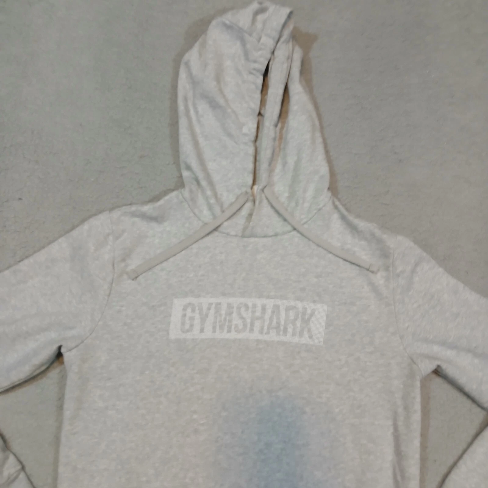 gymshark pullover block casual white logo hoodie