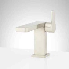 Signature Hardware - Hibiscus Single-Holte Bathroom Faucet - Brushed Nickel
