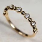 0.32 CT Round Brilliant Cut Moissanite Stacking Band Ring 14K Yellow Gold Plated