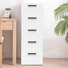 5 Drawers Dresser Clothes Storage Cabinet Bedroom Plastic Chest Closet Organizer