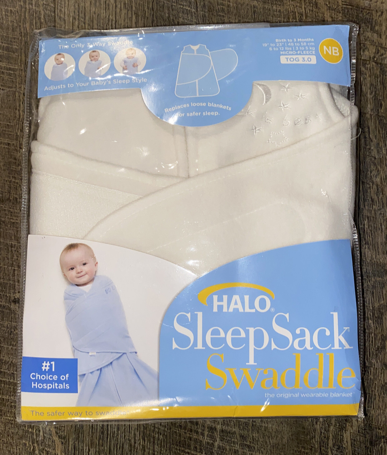 HALO SleepSack Swaddle NB Newborn Birth3 Months (612 lbs)New Ivory
