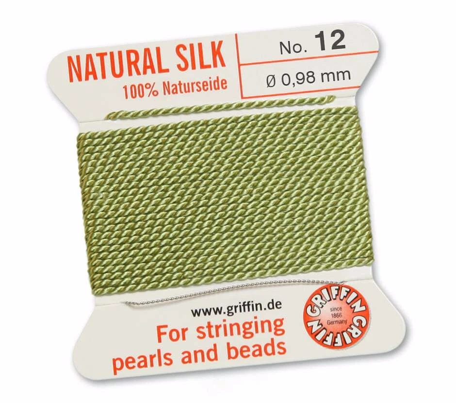 SALE GRIFFIN SILK No. 12 JADE GREEN NEW - BEADING CORD THREAD JEWELLERY NECKLACE