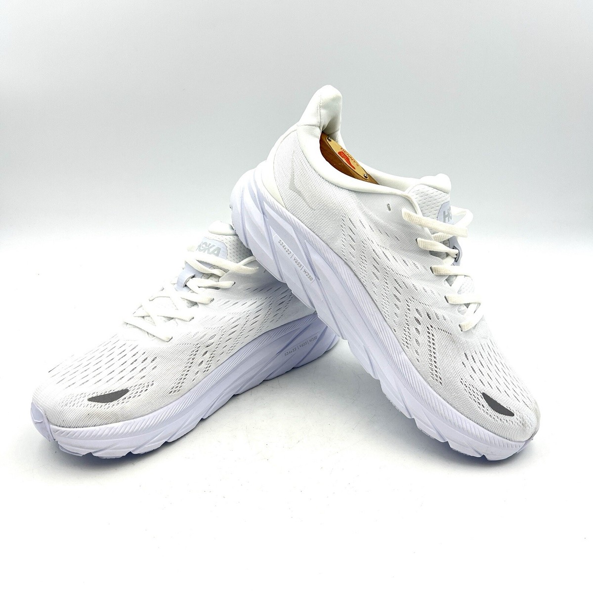 スニーカー HOKA Men Sneakers L1155370FCG WHITE Hoka One One Clifton 8 Men's 8 D White Running Shoes