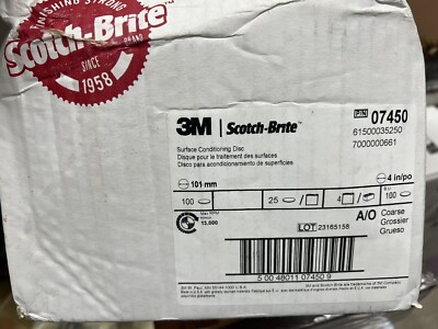 Scotch-Brite Surface Conditioning Disc 07450, 4inxNH (100 In Box) Coarse