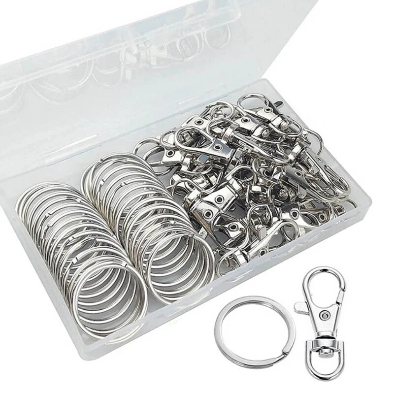 60PCS Set Swivel Clasps Lanyard Snap Hook Metal Swivel Lanyard