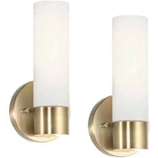 2-Pack Kira Home Sol 10" Modern 1-Light Wall Sconce with Frosted Glass Shade