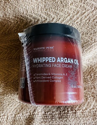 MAJESTIC PURE Whipped Argan Oil Moisturizer Face Cream for Women & Men 8oz