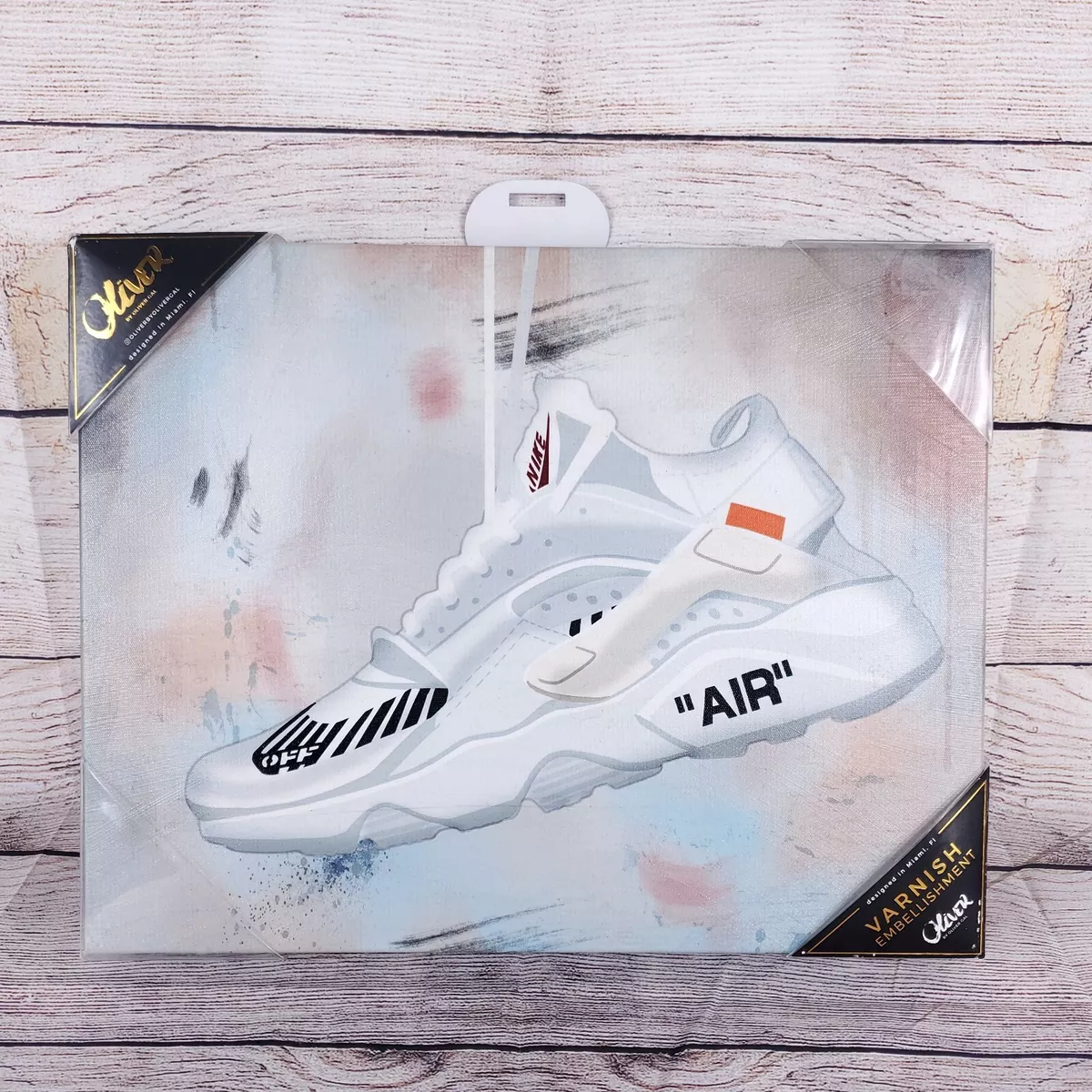 NEW Oliver Gal Varnish Art Nike Air Huarache Off White Canvas | eBay