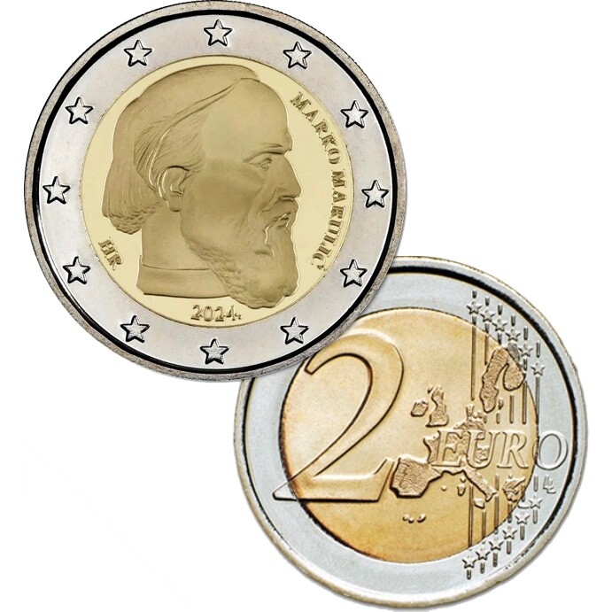 2€ EURO CROATIE 2024 - MARKO MARULIC - FDC MONNAIE OFFICIELLE