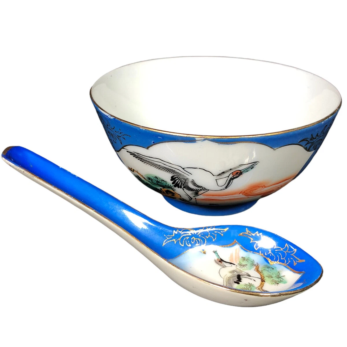 Chinese soup bowl best sale and spoon set
