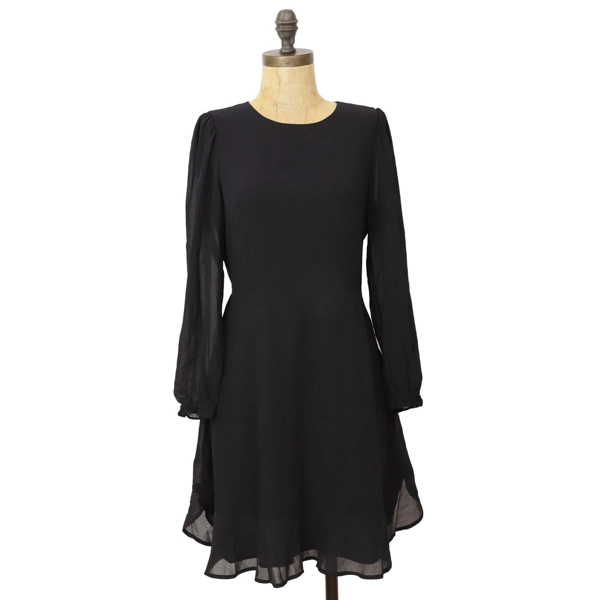 blue long sleeve shift dress Floral Abstract Crepe de Chine Shift Dress main image 1