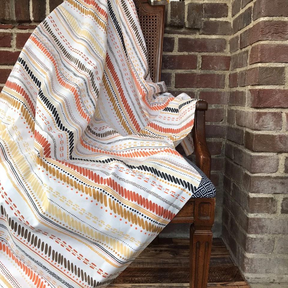 Винтажный MCM двойной лист комплект Aztec вдохновил мод цвета 60-х 70-х  - Изображение 2 из 4