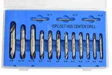 15PC HSS Center Drill Set 60° Combined Countersink #1,2,3,4, 4-1/2,5 !}