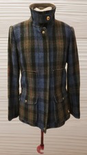 Joules Field Jacket Coat 10 Tartan Tweed Blue Navy Green Rsces Cheltenham